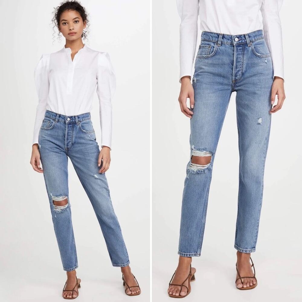 BOYISH The Billy High Rise Skinny Jeans in Great Dictator Blue Wash Size 24 NEW
